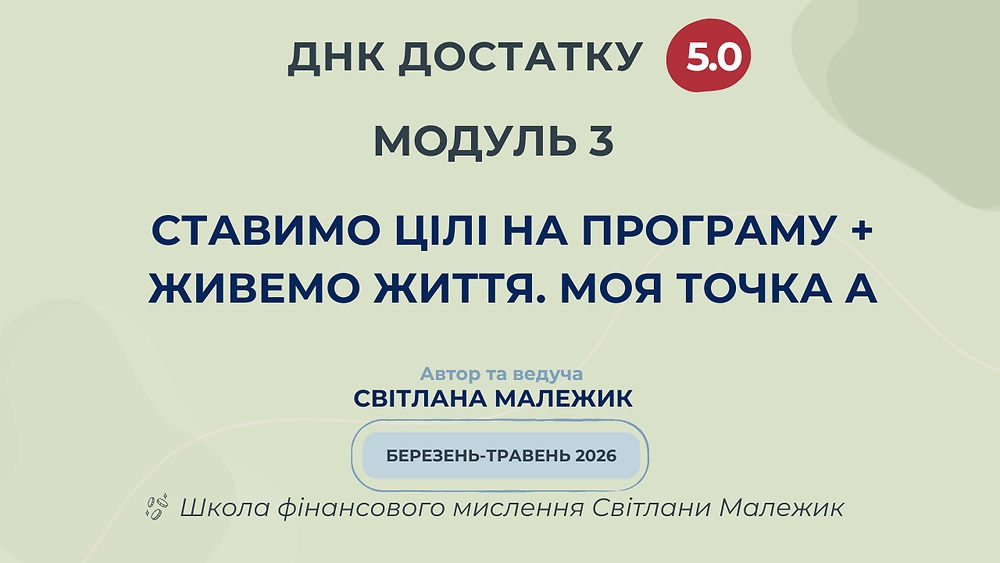 Модуль 3. Ставимо цілі на програму + живемо ЖИТТЯ. Моя точка А