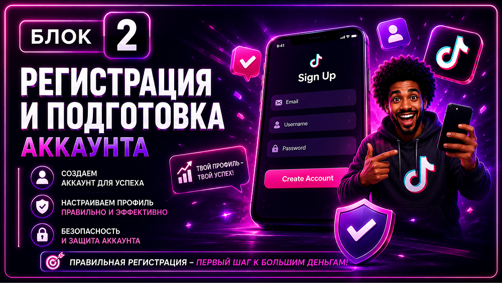 Блок 2. Регистрация и подготовка аккаунта