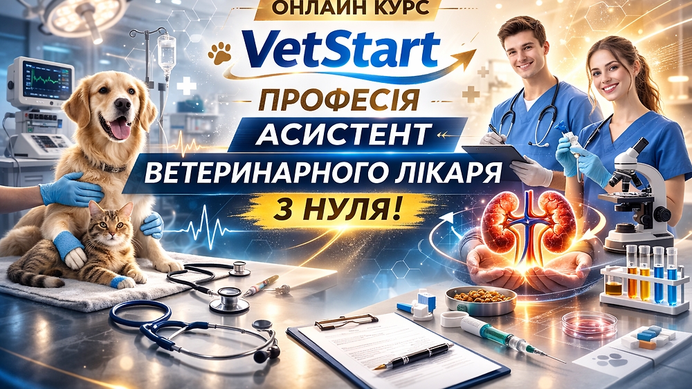 ОНЛАЙН КУРС  VetStart: Професія Асистент Ветеринарного Лікаря з нуля!»