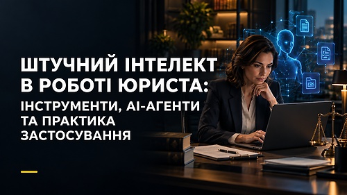Курс ШТУЧНИЙ ІНТЕЛЕКТ В РОБОТІ ЮРИСТА: ІНСТРУМЕНТИ, AI-АГЕНТИ ТА ПРАКТИКА ЗАСТОСУВАННЯ