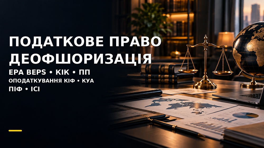 Курс ПОДАТКОВЕ ПРАВО: ДЕОФШОРИЗАЦІЯ (Ера BEPS, КІК, ПП, оподаткування КІФ, КУА, ПІФ, ІСІ)