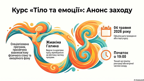 04 травня 2026 р. курс 'Тіло та емоції'