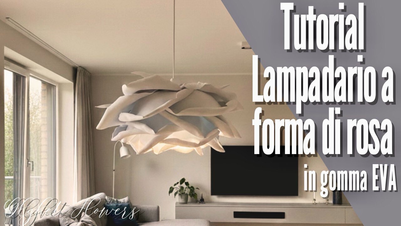 Lampadario a forma di rosa in gomma EVA