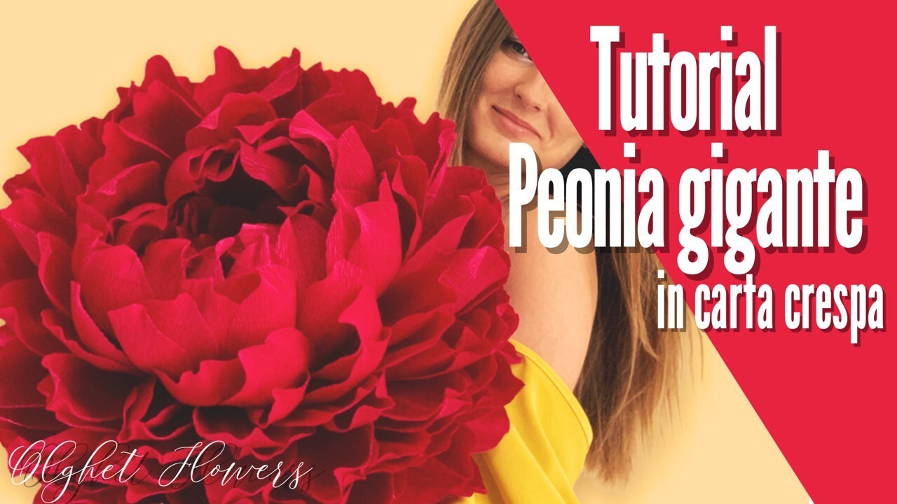 Peonia gigante in carta crespa