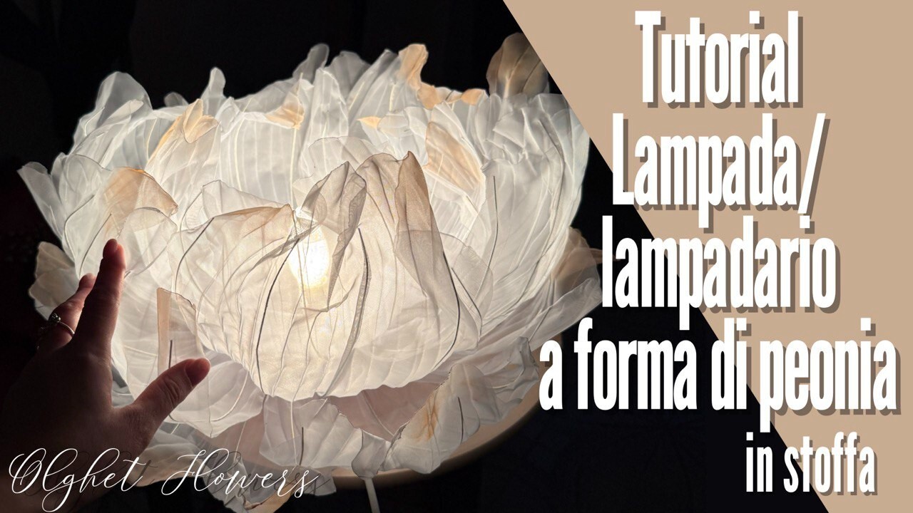 Lampada peonia gigante in stoffa