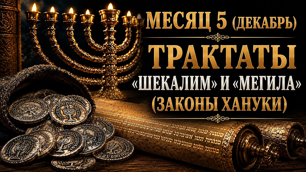 МЕСЯЦ 5 (ДЕКАБРЬ) — ТРАКТАТЫ «ШЕКАЛИМ» И «МЕГИЛА» (ЗАКОНЫ ХАНУКИ)