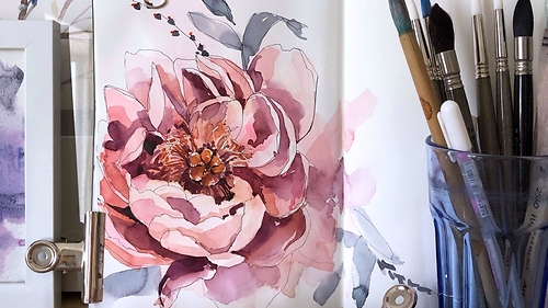 'Квітковий скетчинг' з Євгенією Саламатіною