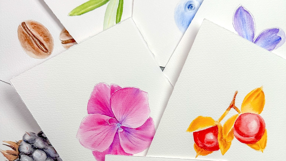 10 кольорів акварелі