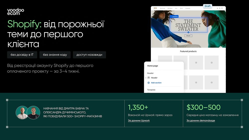 Shopify: від порожньої теми до першого клієнта