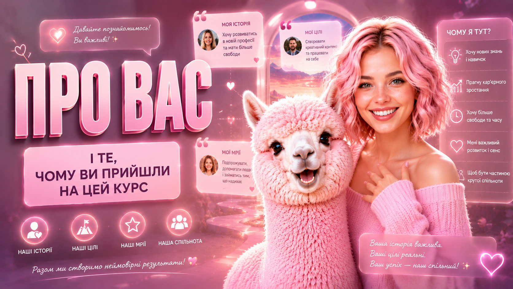 Про вас і те чому ви прийшли на цей курс